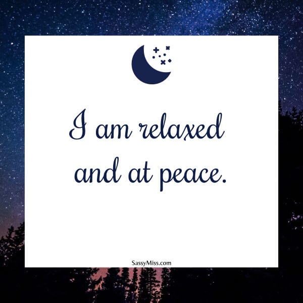 I am relaxed and at peace - Affirmation Card