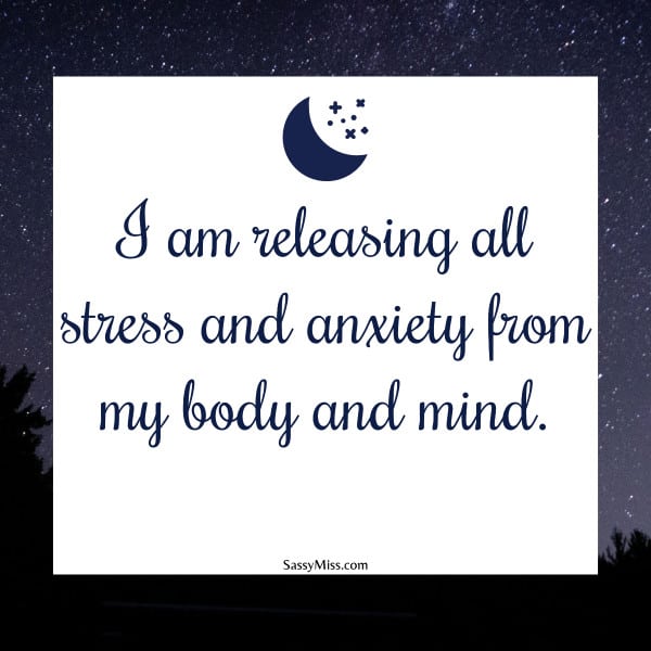 I am releasing all stress and anxiety from my body and mind - Affirmation Card