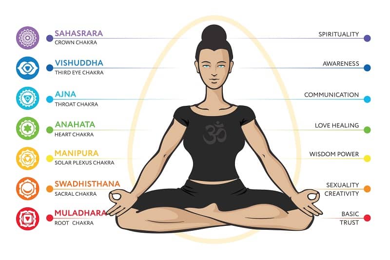 Image of the Chakras in the body