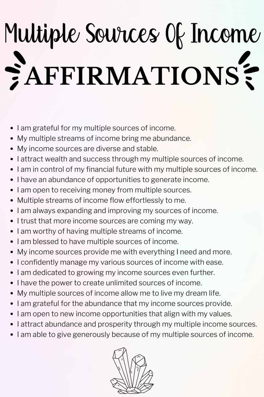 Multiple Sources of Income Affirmations 1000 x 1500